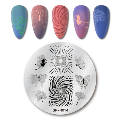MEET ACROSS Csipke Virág Köröm Bélyegző Lemezek Növények Levelek Virágok Francia körömdíszlemez Stencil Rozsdamentes Acél Design