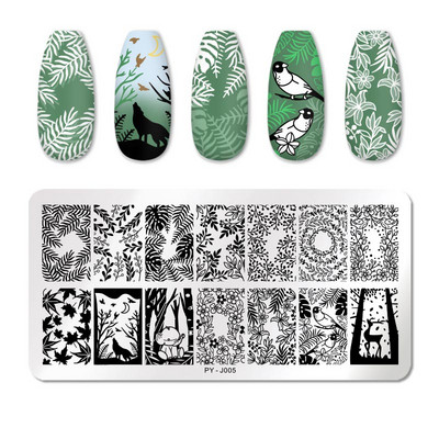 PICT YOU Nagu apzīmogošanas plāksnes Tropical Collection Nail Art zīmogu veidnes DIY nagu attēlu plāksnes nerūsējošā tērauda dizaina rīks