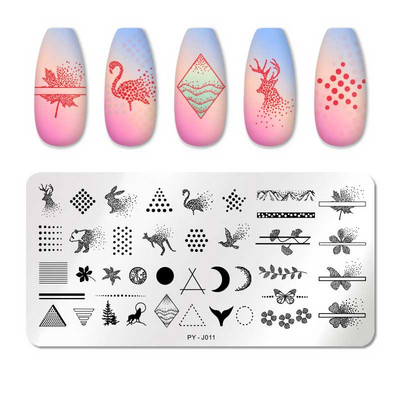 PICT YOU Nagu apzīmogošanas plāksnes Tropical Collection Nail Art zīmogu veidnes DIY nagu attēlu plāksnes nerūsējošā tērauda dizaina rīks