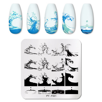 PICT YOU Nagu apzīmogošanas plāksnes Tropical Collection Nail Art zīmogu veidnes DIY nagu attēlu plāksnes nerūsējošā tērauda dizaina rīks