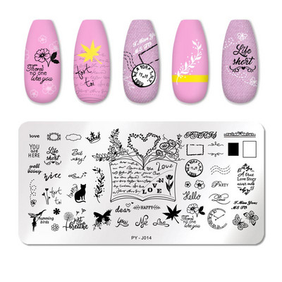 PICT YOU Nagu apzīmogošanas plāksnes Tropical Collection Nail Art zīmogu veidnes DIY nagu attēlu plāksnes nerūsējošā tērauda dizaina rīks