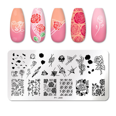 PICT YOU Nagu apzīmogošanas plāksnes Tropical Collection Nail Art zīmogu veidnes DIY nagu attēlu plāksnes nerūsējošā tērauda dizaina rīks