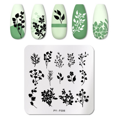 PICT YOU Nagu apzīmogošanas plāksnes Tropical Collection Nail Art zīmogu veidnes DIY nagu attēlu plāksnes nerūsējošā tērauda dizaina rīks