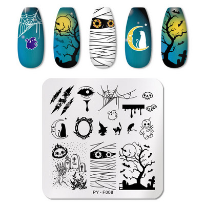 PICT YOU Nagu apzīmogošanas plāksnes Tropical Collection Nail Art zīmogu veidnes DIY nagu attēlu plāksnes nerūsējošā tērauda dizaina rīks