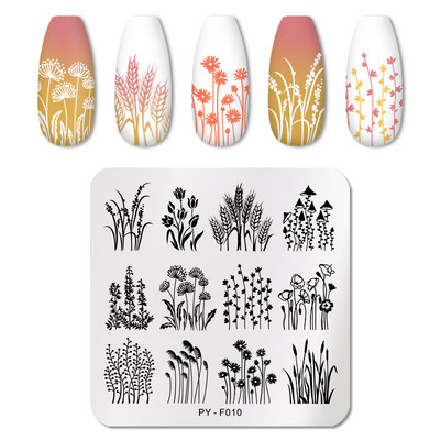 PICT YOU Nagu apzīmogošanas plāksnes Tropical Collection Nail Art zīmogu veidnes DIY nagu attēlu plāksnes nerūsējošā tērauda dizaina rīks