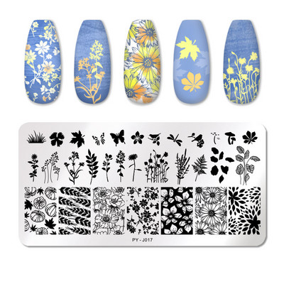 PICT YOU Nagu apzīmogošanas plāksnes Tropical Collection Nail Art zīmogu veidnes DIY nagu attēlu plāksnes nerūsējošā tērauda dizaina rīks