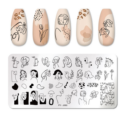 PICT YOU Nagu apzīmogošanas plāksnes Tropical Collection Nail Art zīmogu veidnes DIY nagu attēlu plāksnes nerūsējošā tērauda dizaina rīks