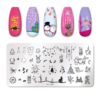 PICT YOU Nagu apzīmogošanas plāksnes Tropical Collection Nail Art zīmogu veidnes DIY nagu attēlu plāksnes nerūsējošā tērauda dizaina rīks
