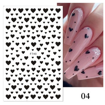 Love Heart Nail Stickers 3D Iridescent Star Αυτοκόλλητο Καρδιά Αυτοκόλλητα Διακοσμητικά νυχιών Sliders Nails Valentine Εργαλεία μανικιούρ