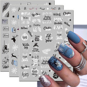 Nail Art Matrica Téli Juharlevelek Karácsonyi Színes Hópelyhek Hát Ragasztó Körömmatricák Dekoráció Köröm Tippekhez Szépség