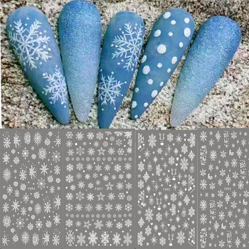 Nail Art Decal Winter Maple Leafs Χριστουγεννιάτικα πολύχρωμες νιφάδες χιονιού κόλλα αυτοκόλλητα νυχιών Διακόσμηση για συμβουλές για νύχια ομορφιά