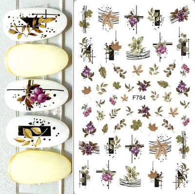 Nail Art Matrica Téli Juharlevelek Karácsonyi Színes Hópelyhek Hát Ragasztó Körömmatricák Dekoráció Köröm Tippekhez Szépség