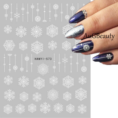 Nail Art Matrica Téli Juharlevelek Karácsonyi Színes Hópelyhek Hát Ragasztó Körömmatricák Dekoráció Köröm Tippekhez Szépség