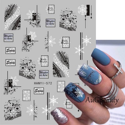 Nail Art Matrica Téli Juharlevelek Karácsonyi Színes Hópelyhek Hát Ragasztó Körömmatricák Dekoráció Köröm Tippekhez Szépség