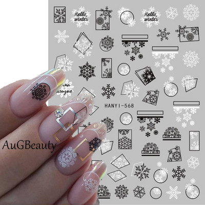 Nail Art Matrica Téli Juharlevelek Karácsonyi Színes Hópelyhek Hát Ragasztó Körömmatricák Dekoráció Köröm Tippekhez Szépség