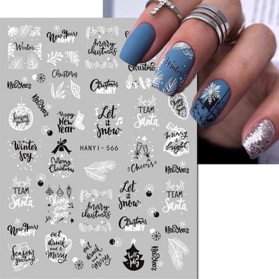 Nail Art Matrica Téli Juharlevelek Karácsonyi Színes Hópelyhek Hát Ragasztó Körömmatricák Dekoráció Köröm Tippekhez Szépség