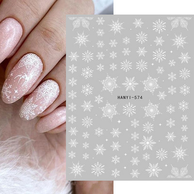 Nail Art Matrica Téli Juharlevelek Karácsonyi Színes Hópelyhek Hát Ragasztó Körömmatricák Dekoráció Köröm Tippekhez Szépség