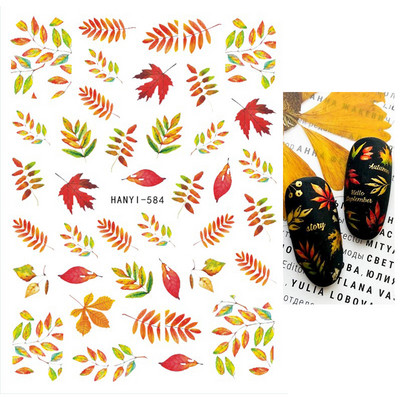 Nail Art Matrica Téli Juharlevelek Karácsonyi Színes Hópelyhek Hát Ragasztó Körömmatricák Dekoráció Köröm Tippekhez Szépség