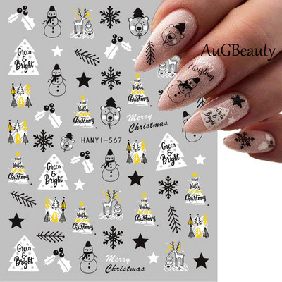 Nail Art Matrica Téli Juharlevelek Karácsonyi Színes Hópelyhek Hát Ragasztó Körömmatricák Dekoráció Köröm Tippekhez Szépség