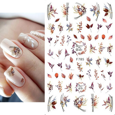 Nail Art Matrica Téli Juharlevelek Karácsonyi Színes Hópelyhek Hát Ragasztó Körömmatricák Dekoráció Köröm Tippekhez Szépség