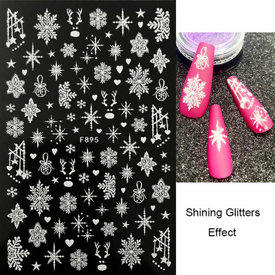 Nail Art Matrica Téli Juharlevelek Karácsonyi Színes Hópelyhek Hát Ragasztó Körömmatricák Dekoráció Köröm Tippekhez Szépség