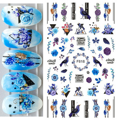 Nail Art Matrica Téli Juharlevelek Karácsonyi Színes Hópelyhek Hát Ragasztó Körömmatricák Dekoráció Köröm Tippekhez Szépség