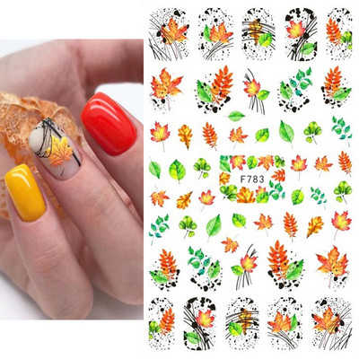 Nail Art Matrica Téli Juharlevelek Karácsonyi Színes Hópelyhek Hát Ragasztó Körömmatricák Dekoráció Köröm Tippekhez Szépség