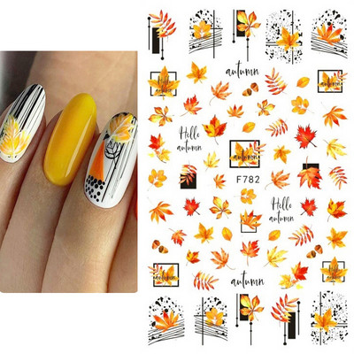 Nail Art Matrica Téli Juharlevelek Karácsonyi Színes Hópelyhek Hát Ragasztó Körömmatricák Dekoráció Köröm Tippekhez Szépség