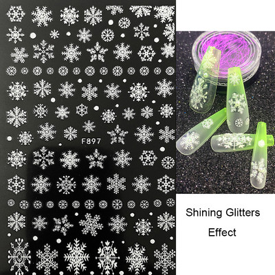 Nail Art Matrica Téli Juharlevelek Karácsonyi Színes Hópelyhek Hát Ragasztó Körömmatricák Dekoráció Köröm Tippekhez Szépség