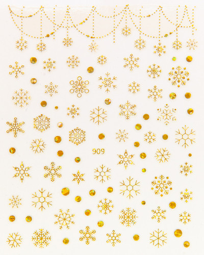 Nail Art Matrica Téli Juharlevelek Karácsonyi Színes Hópelyhek Hát Ragasztó Körömmatricák Dekoráció Köröm Tippekhez Szépség