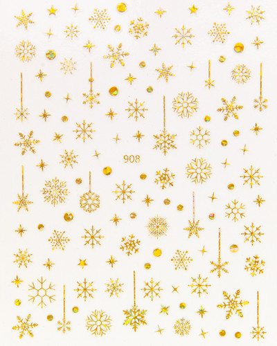 Nail Art Matrica Téli Juharlevelek Karácsonyi Színes Hópelyhek Hát Ragasztó Körömmatricák Dekoráció Köröm Tippekhez Szépség