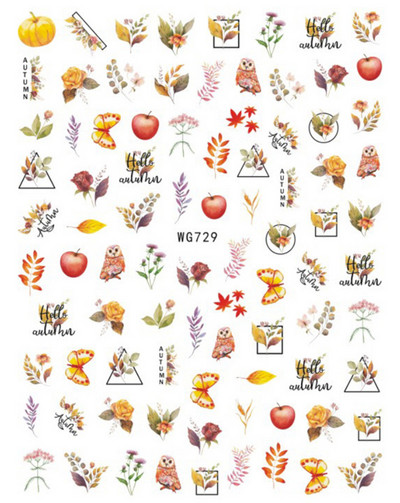 Nail Art Matrica Téli Juharlevelek Karácsonyi Színes Hópelyhek Hát Ragasztó Körömmatricák Dekoráció Köröm Tippekhez Szépség