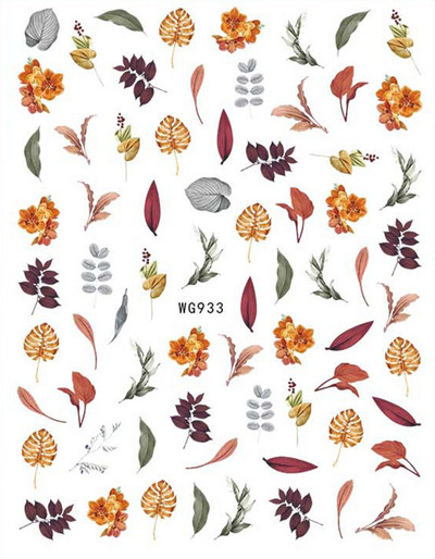 Nail Art Matrica Téli Juharlevelek Karácsonyi Színes Hópelyhek Hát Ragasztó Körömmatricák Dekoráció Köröm Tippekhez Szépség