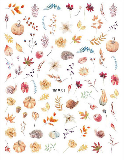 Nail Art Matrica Téli Juharlevelek Karácsonyi Színes Hópelyhek Hát Ragasztó Körömmatricák Dekoráció Köröm Tippekhez Szépség