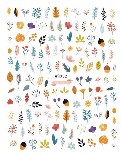 Nail Art Matrica Téli Juharlevelek Karácsonyi Színes Hópelyhek Hát Ragasztó Körömmatricák Dekoráció Köröm Tippekhez Szépség