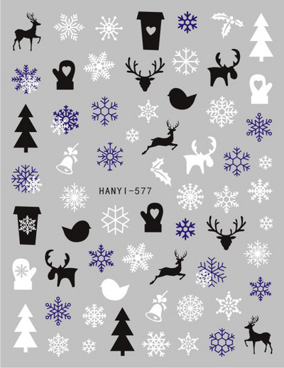 Nail Art Matrica Téli Juharlevelek Karácsonyi Színes Hópelyhek Hát Ragasztó Körömmatricák Dekoráció Köröm Tippekhez Szépség