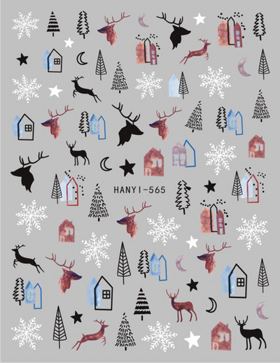 Nail Art Matrica Téli Juharlevelek Karácsonyi Színes Hópelyhek Hát Ragasztó Körömmatricák Dekoráció Köröm Tippekhez Szépség