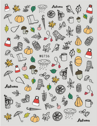 Nail Art Matrica Téli Juharlevelek Karácsonyi Színes Hópelyhek Hát Ragasztó Körömmatricák Dekoráció Köröm Tippekhez Szépség