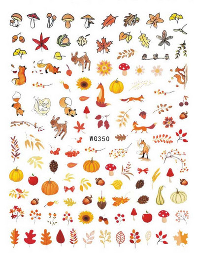 Nail Art Matrica Téli Juharlevelek Karácsonyi Színes Hópelyhek Hát Ragasztó Körömmatricák Dekoráció Köröm Tippekhez Szépség