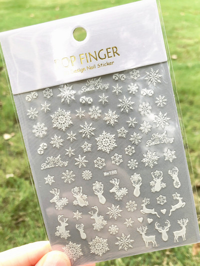 Nail Art Matrica Téli Juharlevelek Karácsonyi Színes Hópelyhek Hát Ragasztó Körömmatricák Dekoráció Köröm Tippekhez Szépség