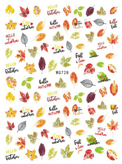 Nail Art Matrica Téli Juharlevelek Karácsonyi Színes Hópelyhek Hát Ragasztó Körömmatricák Dekoráció Köröm Tippekhez Szépség