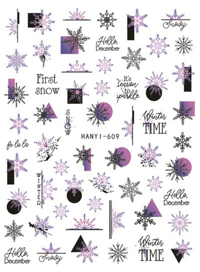 Nail Art Matrica Téli Juharlevelek Karácsonyi Színes Hópelyhek Hát Ragasztó Körömmatricák Dekoráció Köröm Tippekhez Szépség