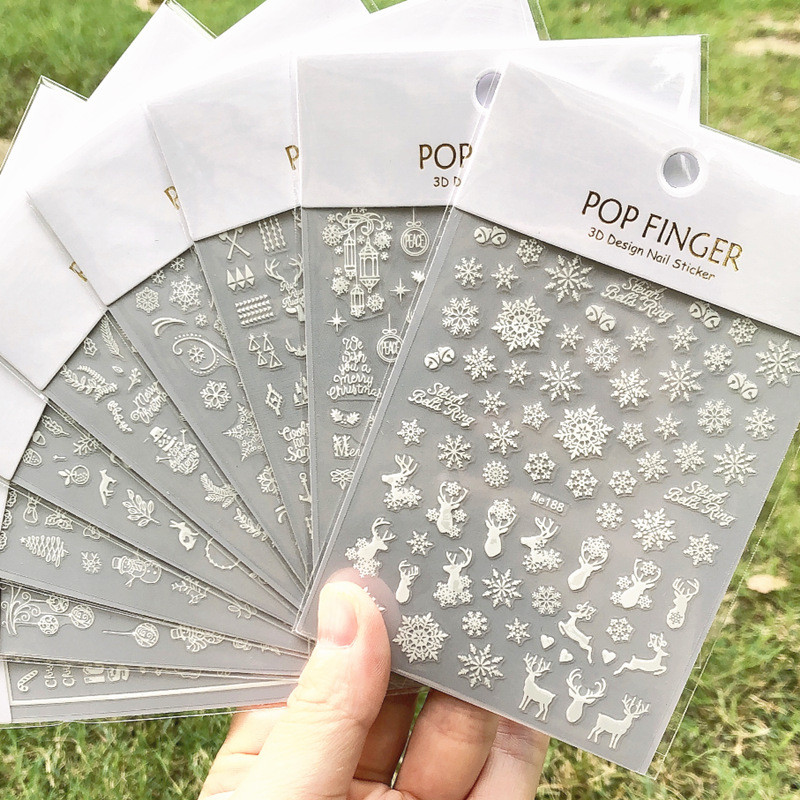 Nail Art Matrica Téli Juharlevelek Karácsonyi Színes Hópelyhek Hát Ragasztó Körömmatricák Dekoráció Köröm Tippekhez Szépség