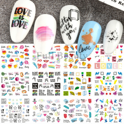 3D Rose Design Víz Körömmatricák Rózsaszín Lila Virágok Matricák Tavaszi művészet Teljesen fedő körömpakolások Francia manikűr tippek GLJF169-180