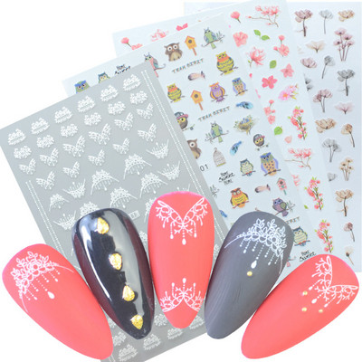 Egyszarvú szivárvány szív csillag Hold keverék minták öntapadó matrica körmökhöz 3D dombornyomott matrica manikűr dekorációk