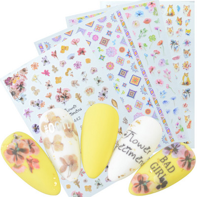 Egyszarvú szivárvány szív csillag Hold keverék minták öntapadó matrica körmökhöz 3D dombornyomott matrica manikűr dekorációk