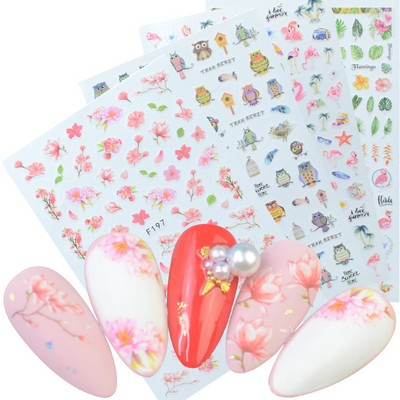 Egyszarvú szivárvány szív csillag Hold keverék minták öntapadó matrica körmökhöz 3D dombornyomott matrica manikűr dekorációk