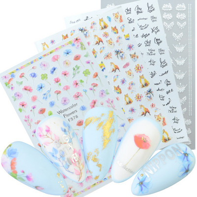 Egyszarvú szivárvány szív csillag Hold keverék minták öntapadó matrica körmökhöz 3D dombornyomott matrica manikűr dekorációk