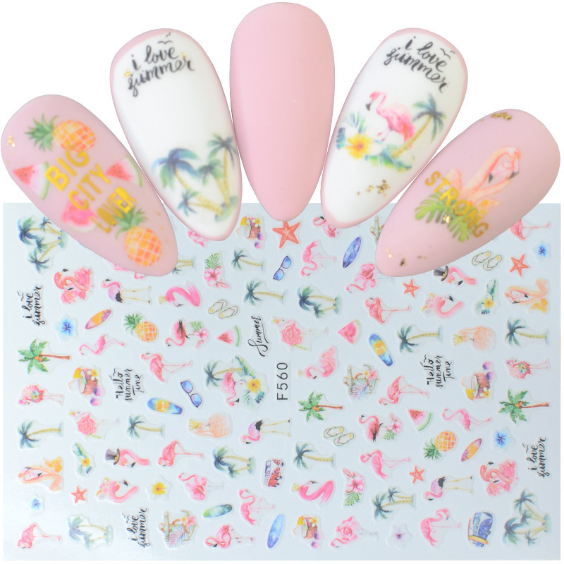 Egyszarvú szivárvány szív csillag Hold keverék minták öntapadó matrica körmökhöz 3D dombornyomott matrica manikűr dekorációk