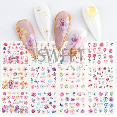 12db Hedgehog Animal Köröm Víz matricák Fenyőtobozok Arany Őszi Design Akvarell Téli Manikűr Transzfer csúszkák JIBN1681-1692